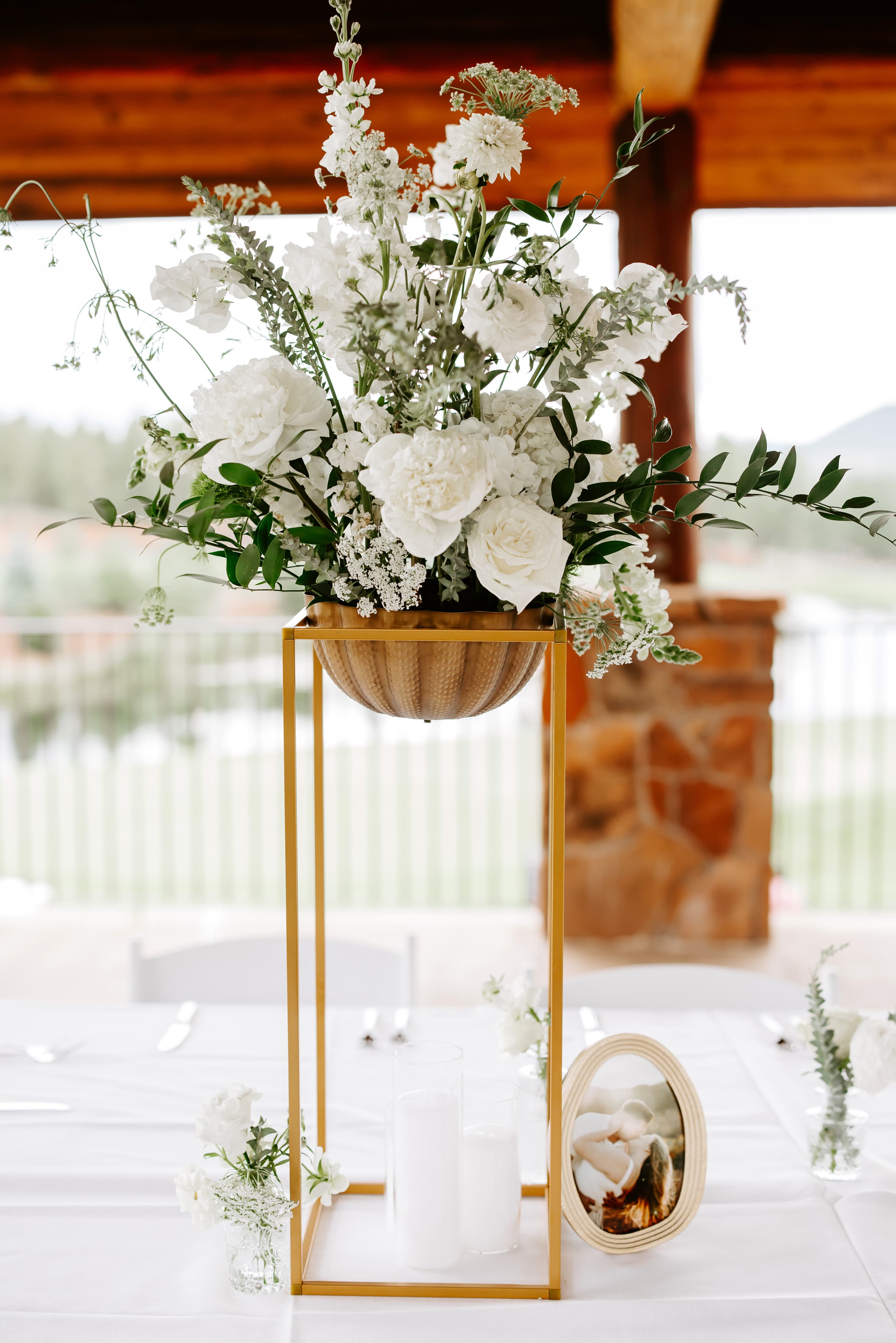 White flower in flowering pot